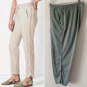 J JILL Pants NWT Pull On Drawstring Pockets Lightweight Eucalyptus Green Size SP